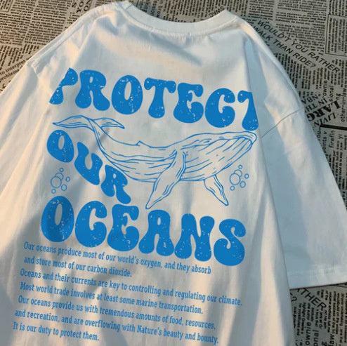 Ocean Starfish Dolphin Printing T-shirt For Women