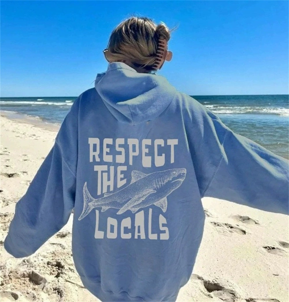 Letter Printing Versatile Casual Long Sleeve Pullover Loose Hooded