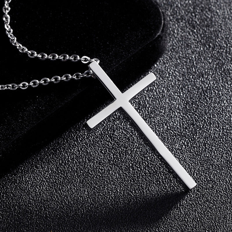 Titanium Cross Pendant Necklace