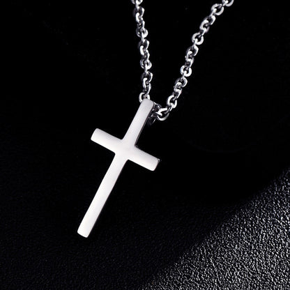 Titanium Cross Pendant Necklace