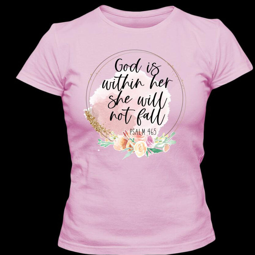 God is in haar, zij zal niet falen Psalm 46:5 Tee