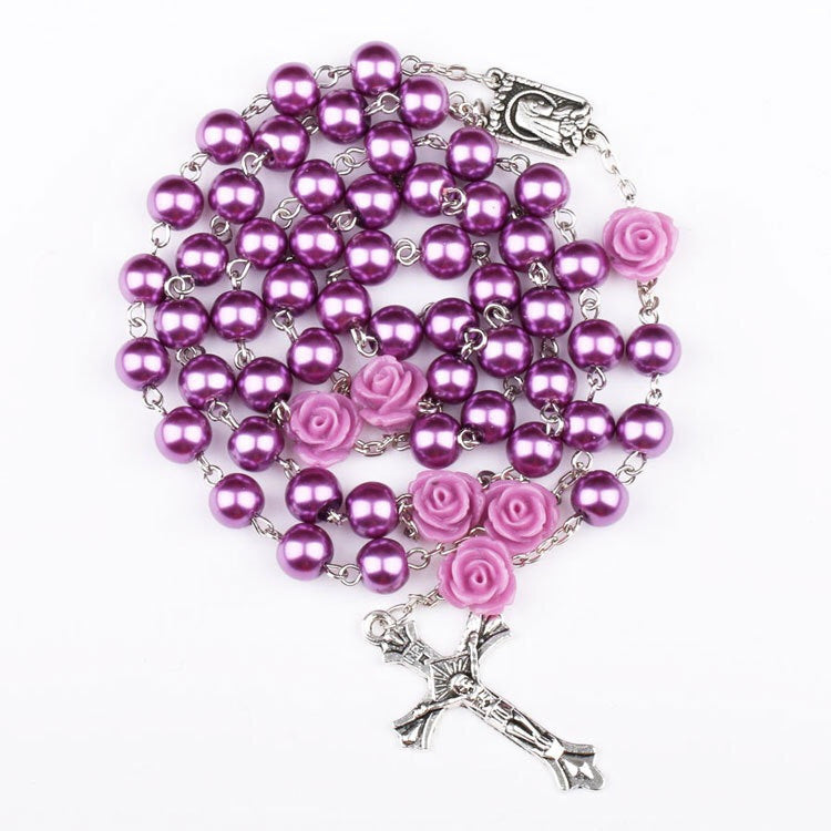 Cross Long Necklace 9-Character Needle Bead Necklace