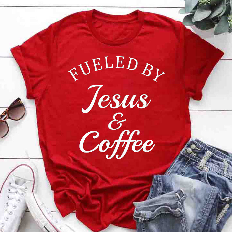 Aangedreven door Jezus en koffie-T-shirt