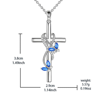 Elegant Butterfly Cross Pendant Necklace