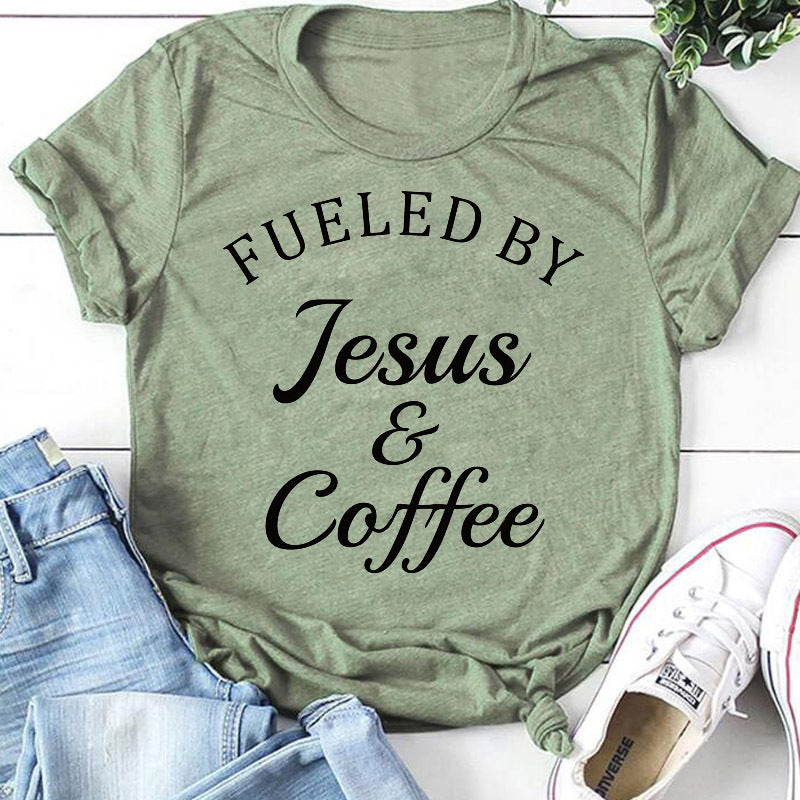 Aangedreven door Jezus en koffie-T-shirt