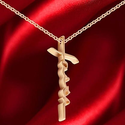 Letter Faith Cross Necklace