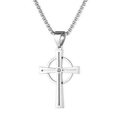 Religieuze cirkelkruis hanger ketting