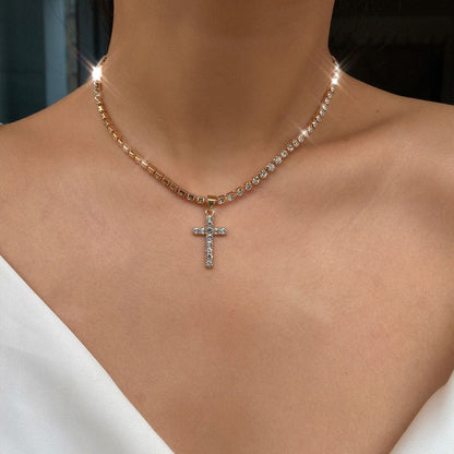 Diamond Cross Pendant Necklace