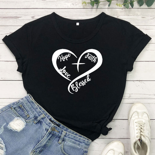 Hoffnung Glaube Liebe gesegnet T-Shirt