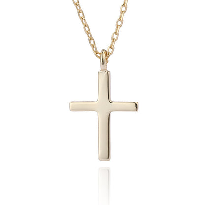 18k Gold 925 Sterling Silver Jesus Cross Pendant Necklace