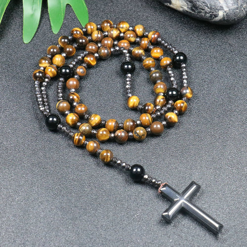 Natural Stone Cross Necklace