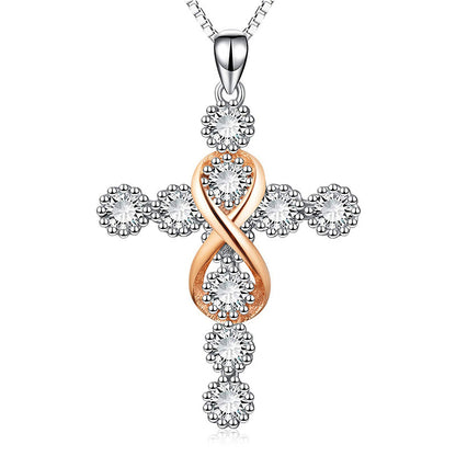 Faith Cross 8 Diamond Necklace