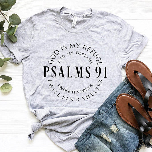 Gott ist meine Zuflucht Psalm 91 T-Shirt