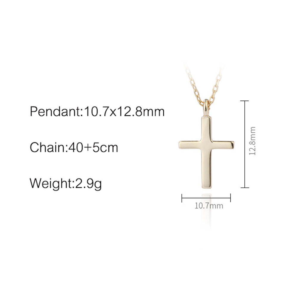 18k Gold 925 Sterling Silver Jesus Cross Pendant Necklace