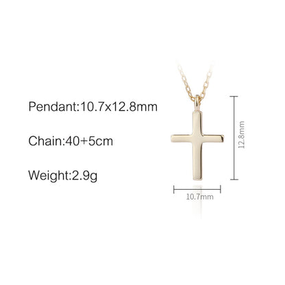 18k Gold 925 Sterling Silver Jesus Cross Pendant Necklace