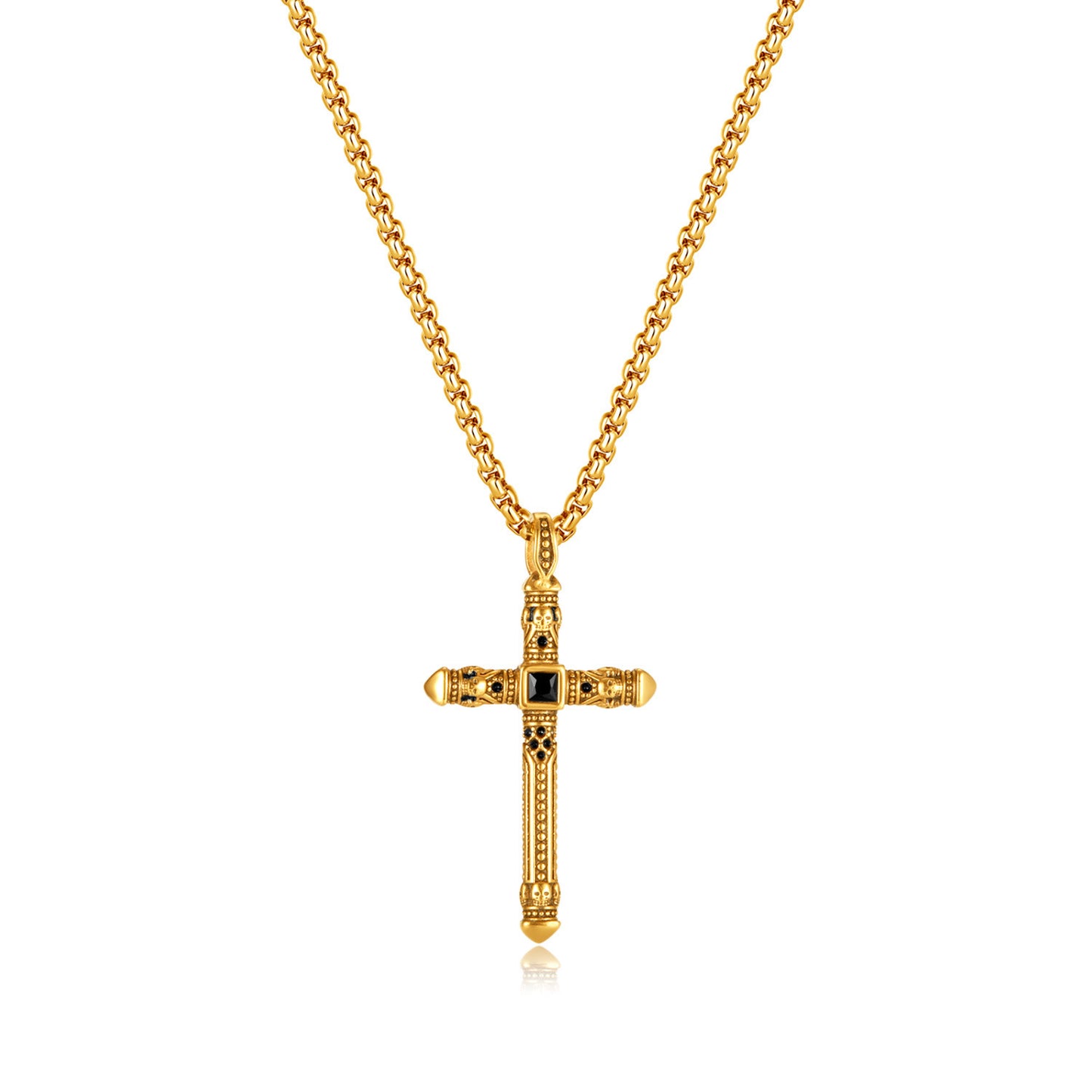 Vintage Cross Titanium Pendant Necklace