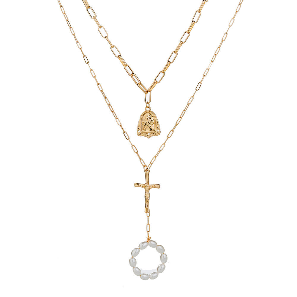 Jesus Cross Lattice Chain Necklace