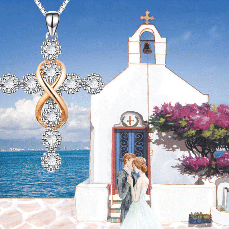 Faith Cross 8 Diamond Necklace