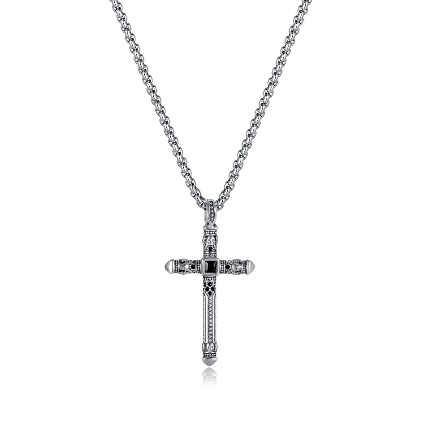 Vintage Cross Titanium Pendant Necklace