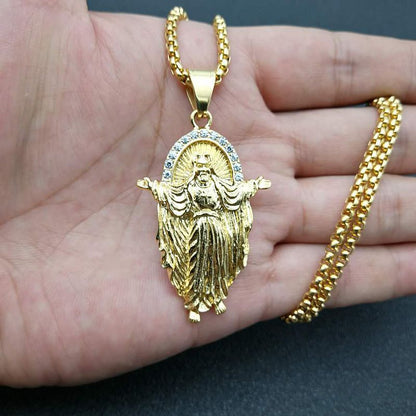 Diamond Jesus Necklace