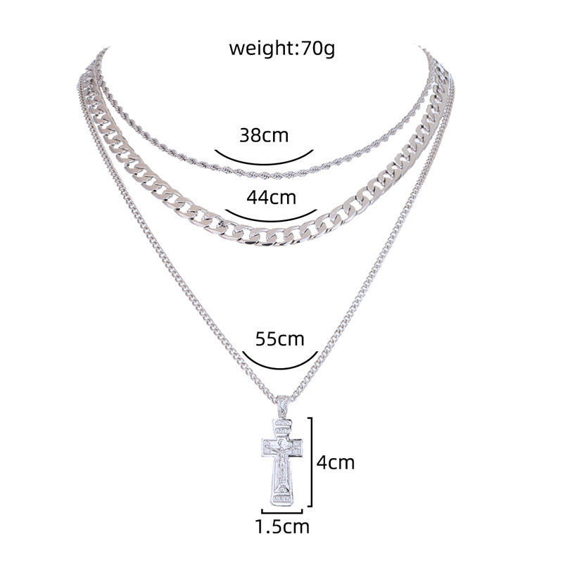 Jezus Kruis Multi-layer Ketting