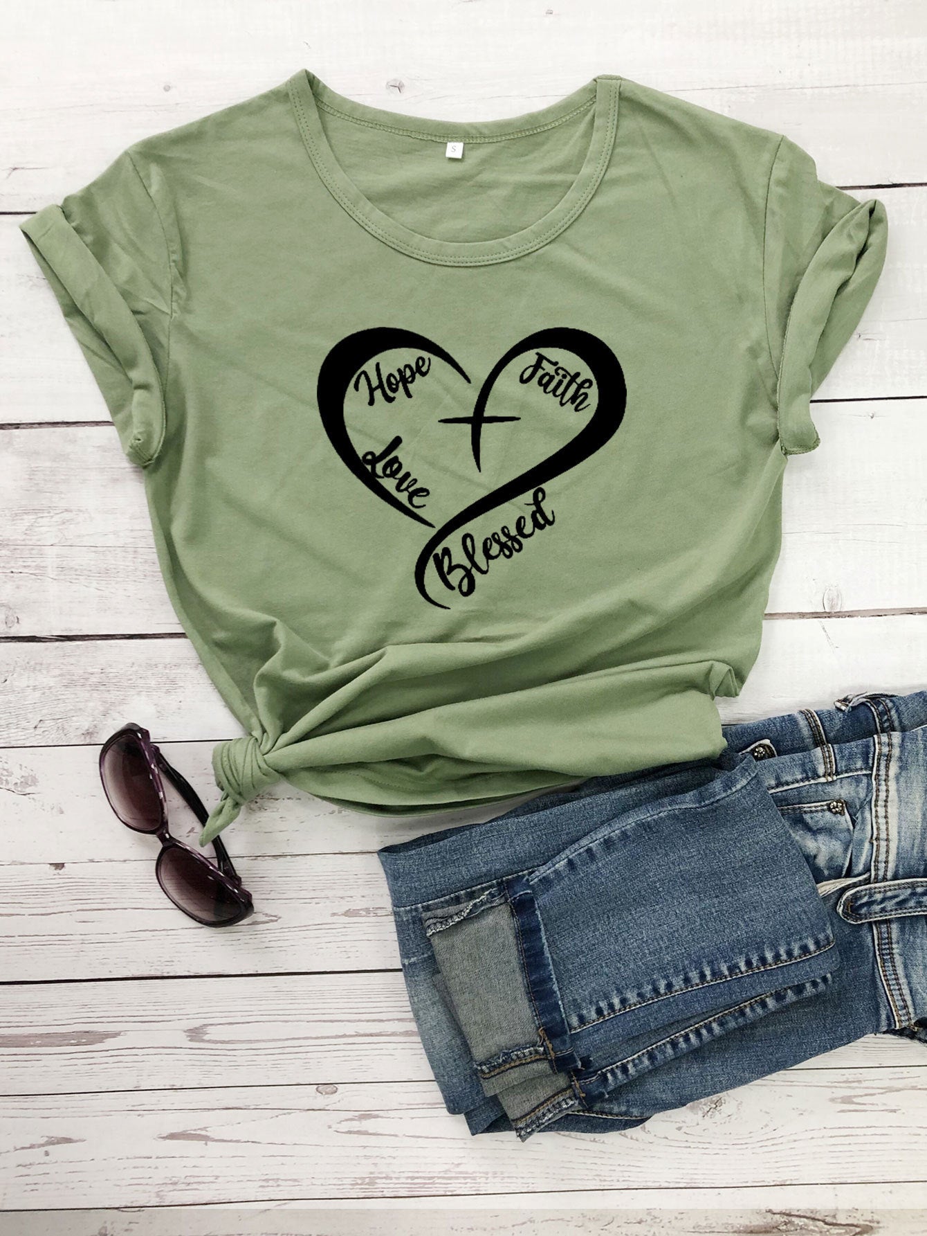 Hope Faith Love Blessed Tee