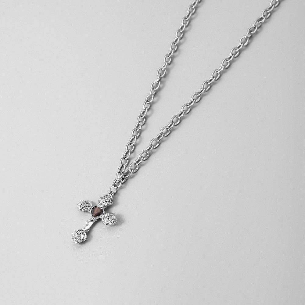 Halskette mit Kreuz „Love Rose“