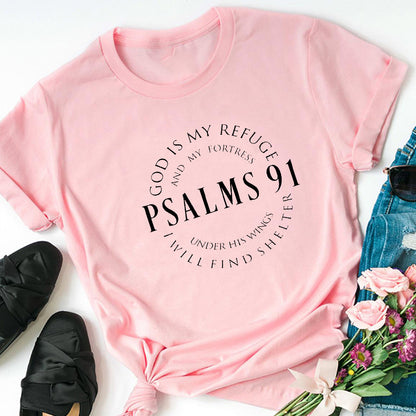 God is mijn toevlucht Psalmen 91 Tee