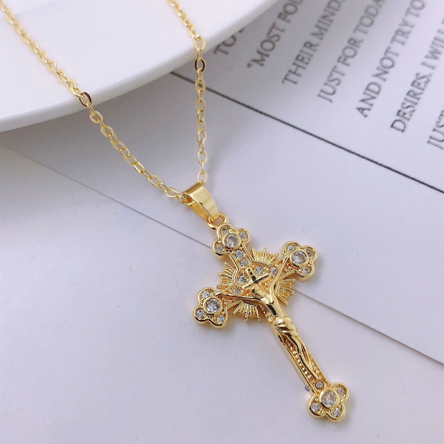 Personality Niche Hip Hop Jesus Cross  Pendant Necklace