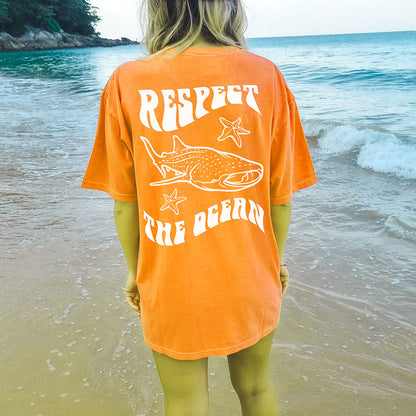 Ocean Starfish Dolphin Printing T-shirt For Women