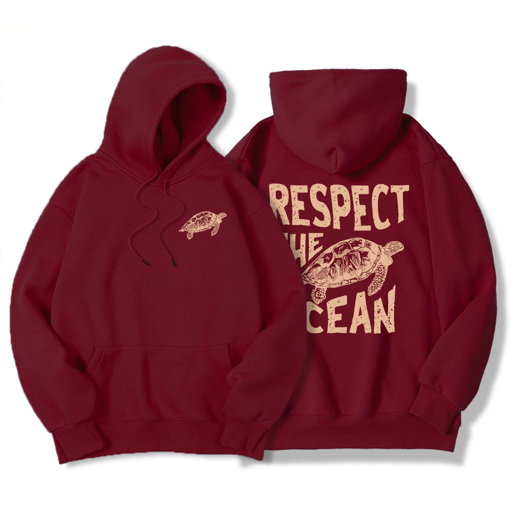 Respect Ocean Green Sea Turtles Men's Hoodie