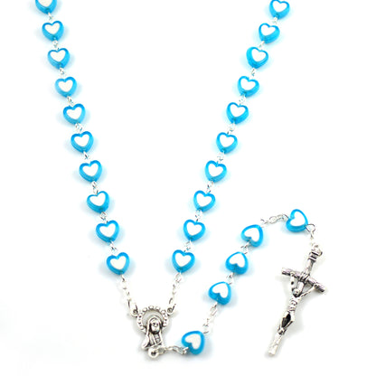 Multicolor Heart Shaped Cross Necklace