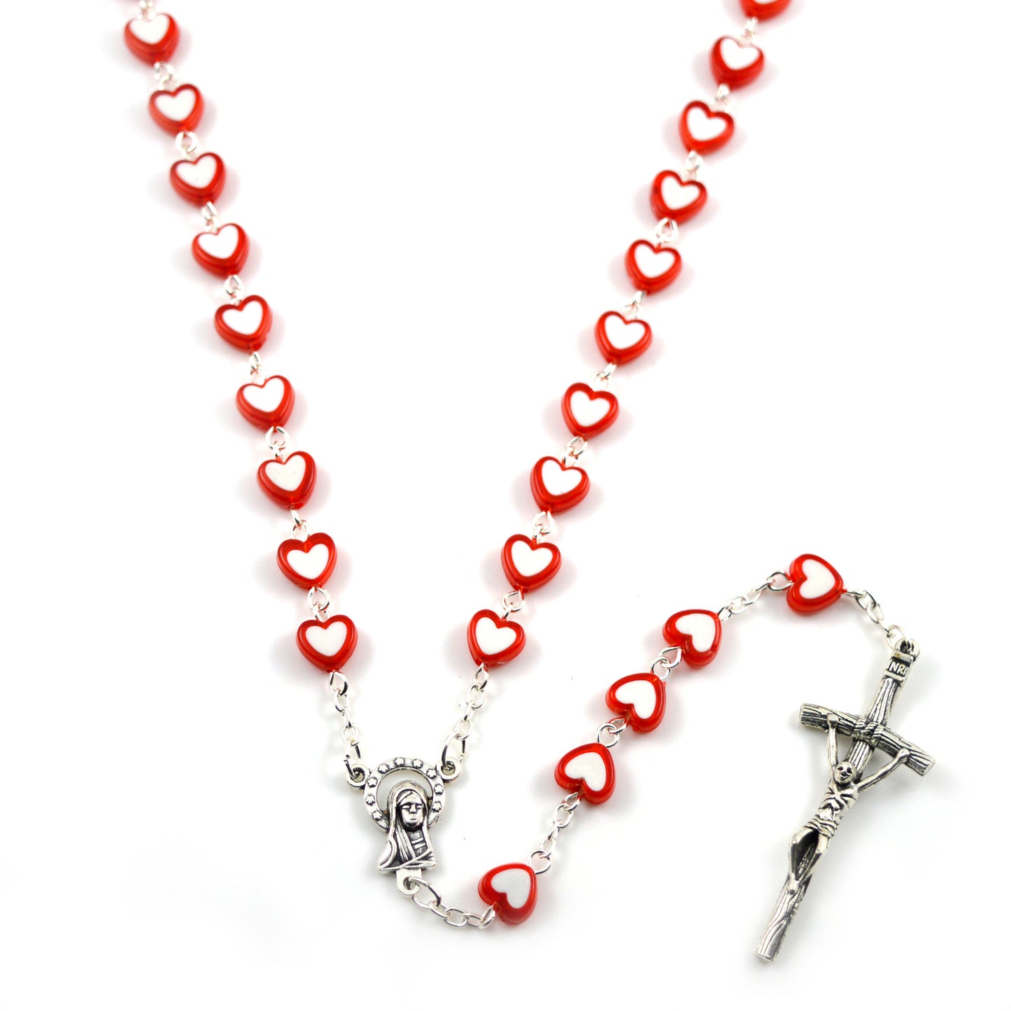 Multicolor Heart Shaped Cross Necklace