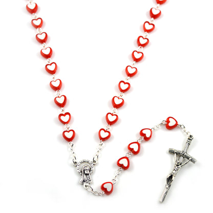 Multicolor Heart Shaped Cross Necklace