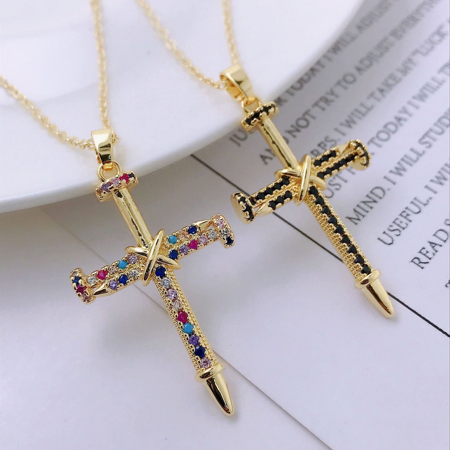 14K Goldkette mit Kreuz