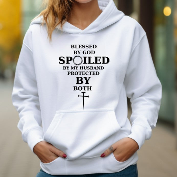 Gesegnet von Gott, verwöhnt von meinem Mann, beschützt von beiden Hoodie