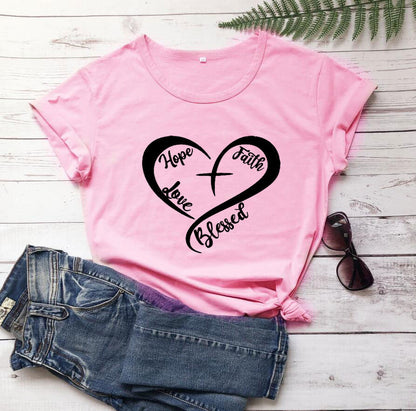 Hope Faith Love Blessed Tee