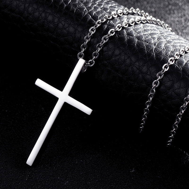 Titanium Cross Pendant Necklace