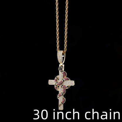 Vintage Snake Cross Necklace