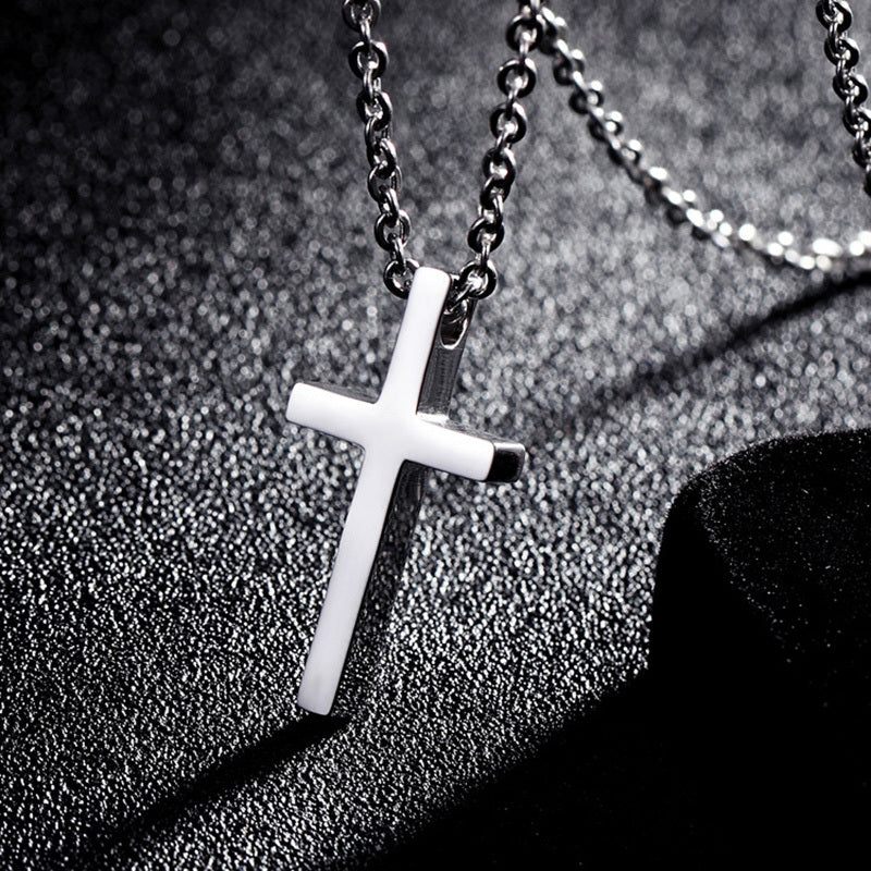 Titanium Cross Pendant Necklace