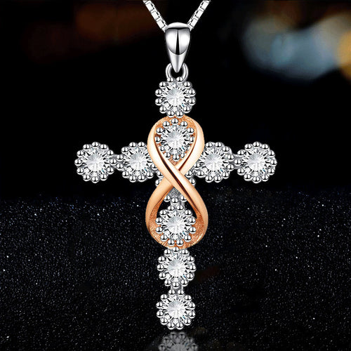 Faith Cross 8 Diamond Necklace